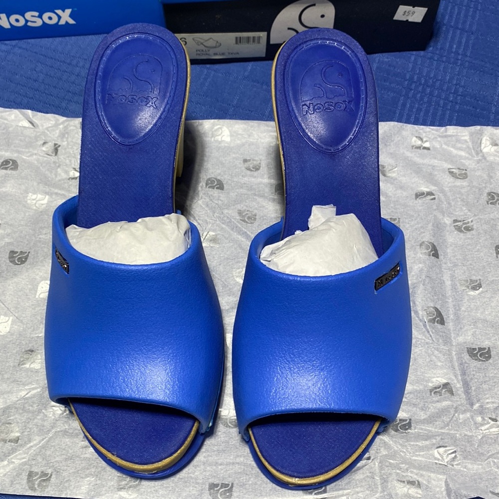 No Sox, Polly style heel in royal blue, NIB.